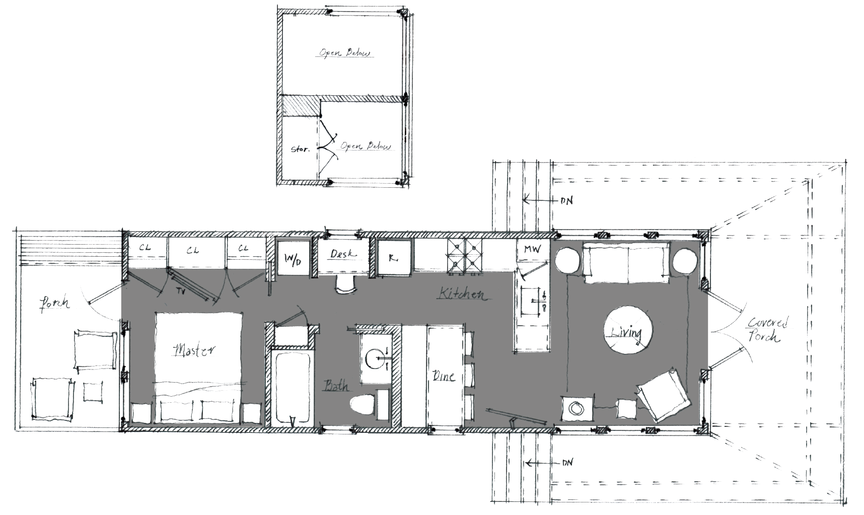 Saltbox Floorplan Sketch